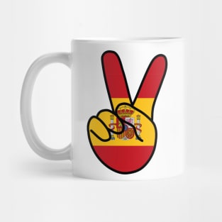 Spain Flag V Sign Mug